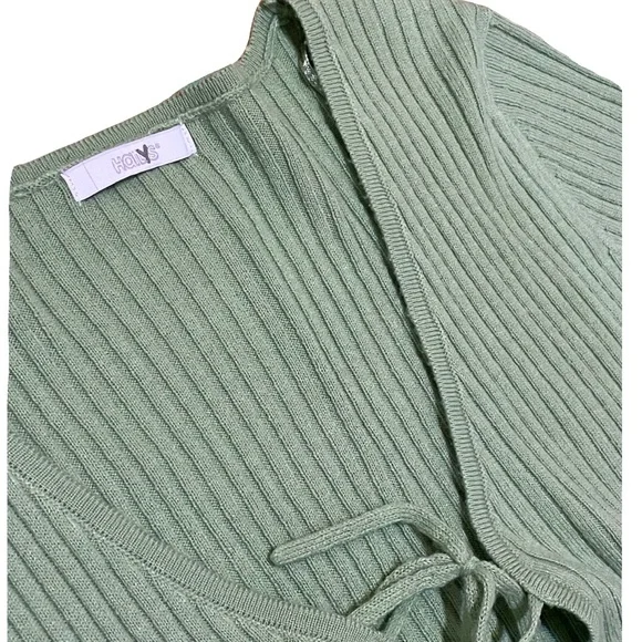 Green Ribbed Knit Sweater - Picture 3 of 3